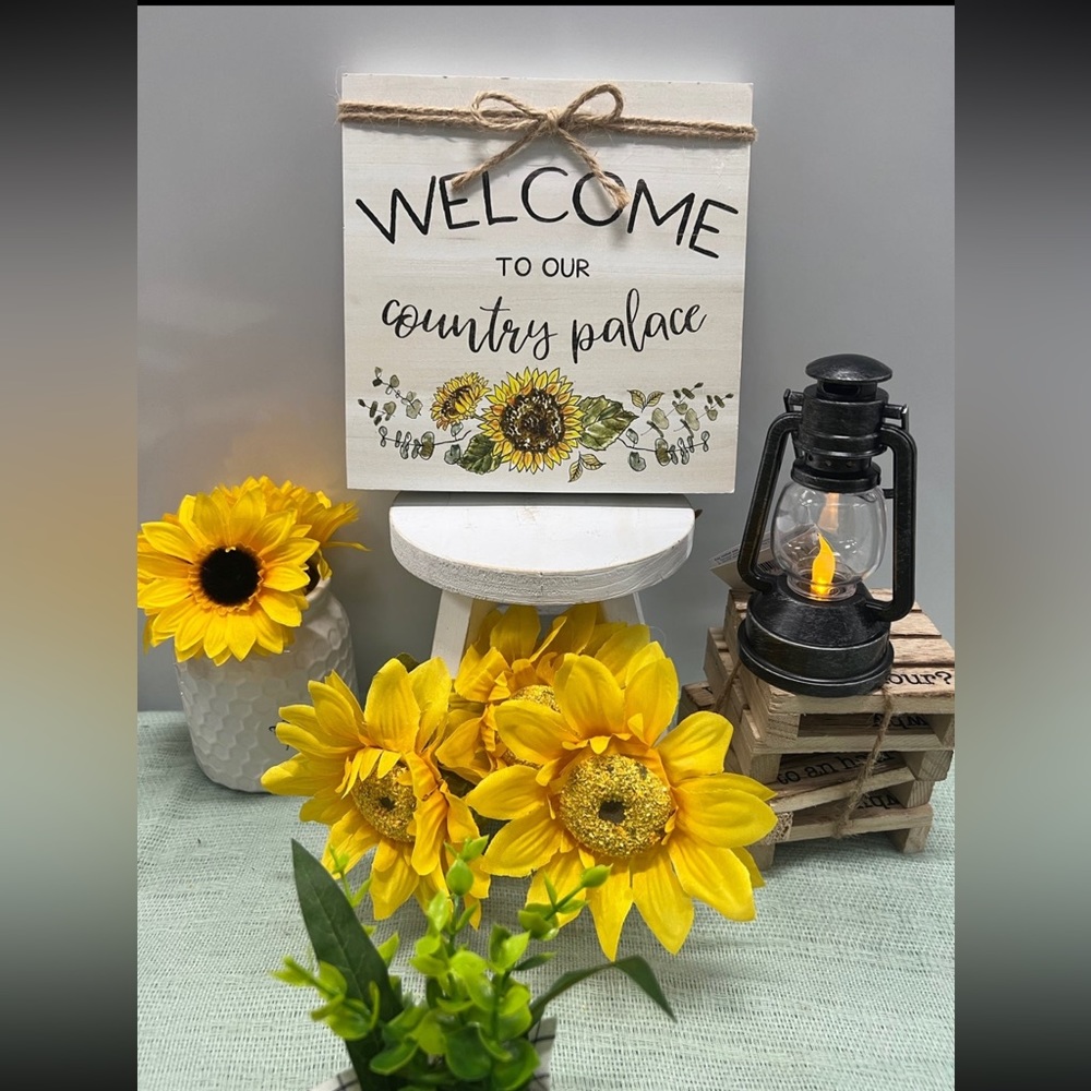 Sunflower country wall sign decor 8”x8”